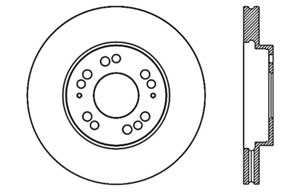 StopTech 91-96 Dodge Stealth / 4/89-99 Mitsubishi Eclipse Turbo Drilled Right Front Rotor