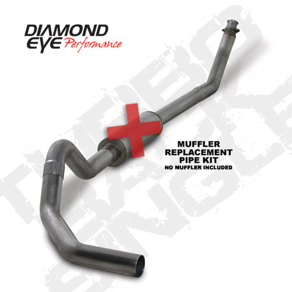 Diamond Eye KIT 4in TB MFLR RPLCMENT PIPE SGL SS: 94-02 DODGE CUMMINS 5.9L