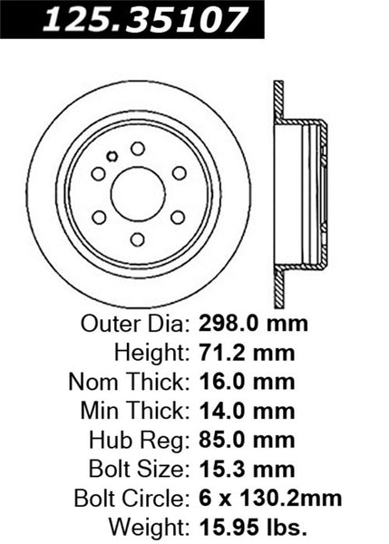 Stoptech 07-09 Dodge Sprinter Rear Premium High Carbon Cryo Brake Rotor