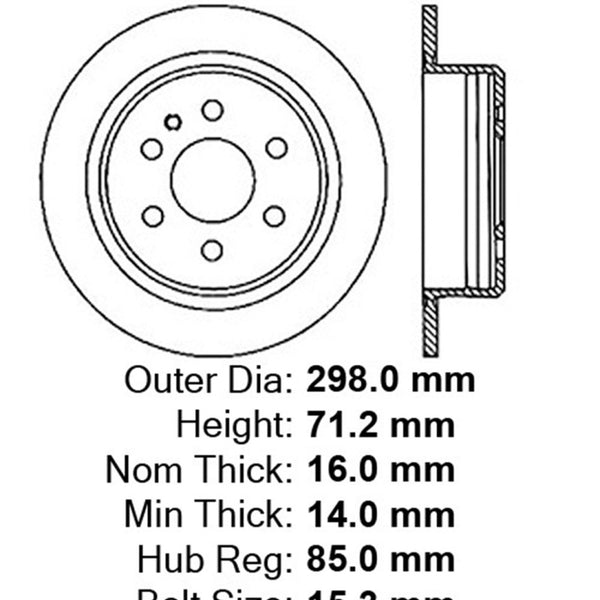 Stoptech 07-09 Dodge Sprinter Rear Premium High Carbon Cryo Brake Rotor