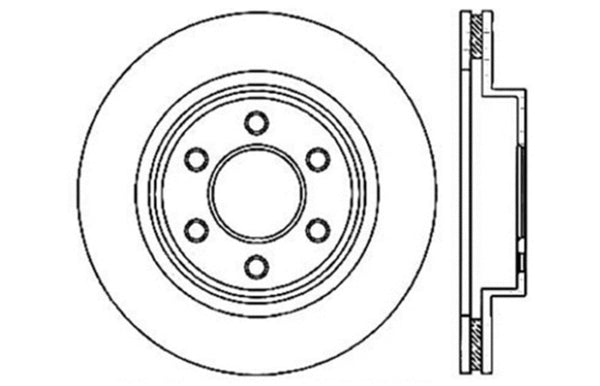 StopTech Power Slot 03-06 & 08-10 Dodge Viper SRT-10 Drilled & Slotted Right Front Rotor