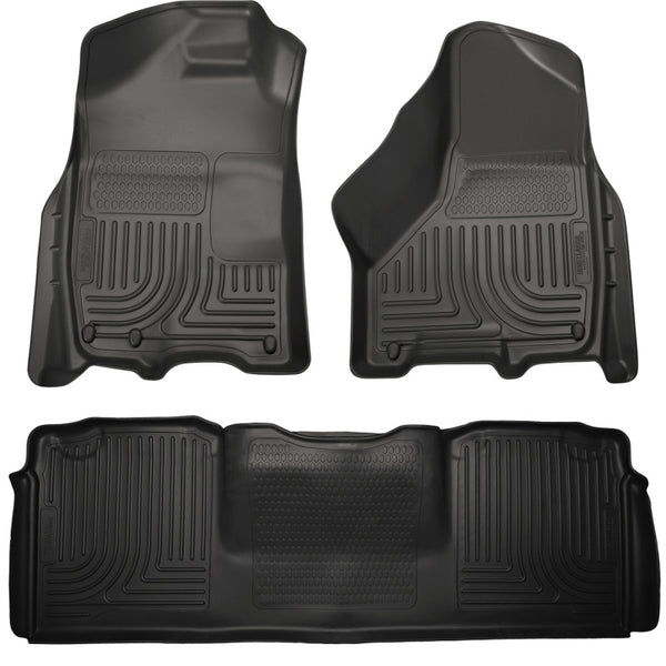 Husky Liners 10-12 Dodge Ram 2500/3500 Mega Cab WeatherBeater Combo Black Floor Liners