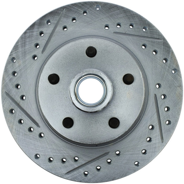 StopTech 68-69 Ford Mustang Right Slotted & Drilled Brake Rotor - Front