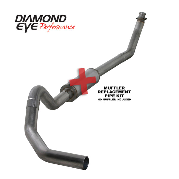 Diamond Eye KIT 4in TB MFLR RPLCMENT PIPE SGL SS: 94-02 DODGE CUMMINS 5.9L