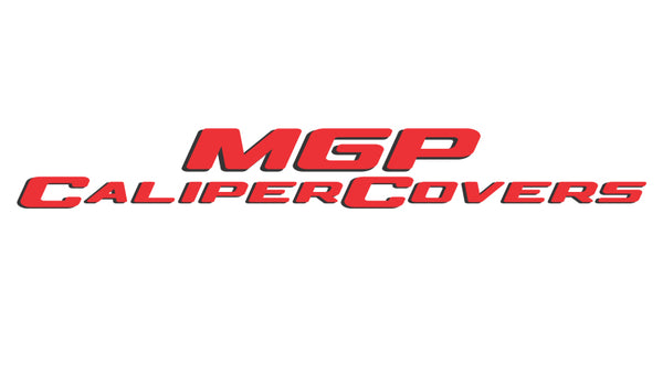 MGP 4 Caliper Covers Engraved Front & Rear 11-18 Dodge Durango Yellow Finish Black Mopar Logo