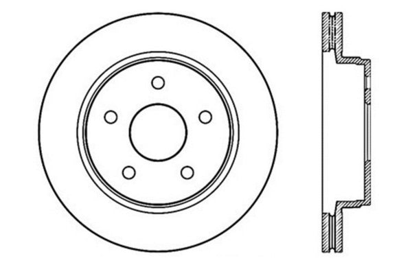 StopTech 04-06 Dodge Durango / 02-10 Ram 1500 (exc Mega Cab) Front Right Slotted & Drilled Rotor