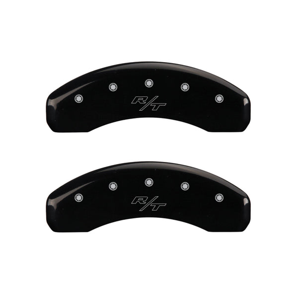 MGP 4 Caliper Covers Engraved Front Cursive/Challenger Engraved Rear RT Black finish silver ch