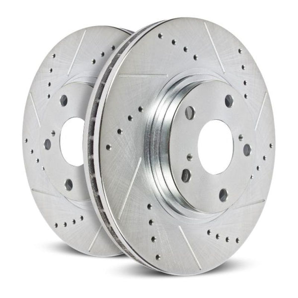 Power Stop 1993 Ford Mustang Rear Evolution Drilled & Slotted Rotors - Pair
