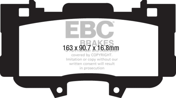 EBC 2015+ Ford Mustang 5.0L Bluestuff Front Brake Pads