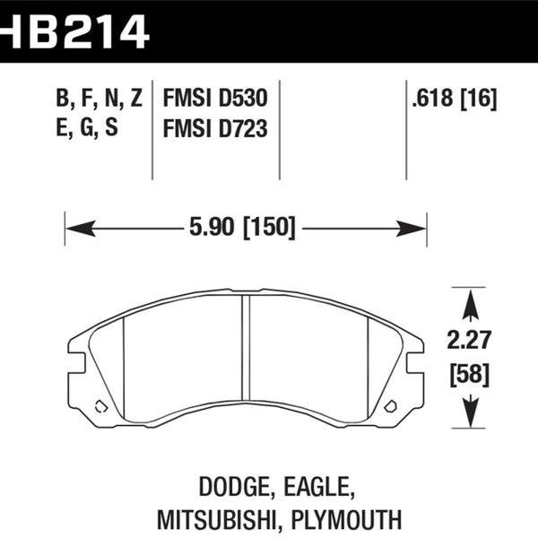 Hawk 91-96 Dodge Stealth / 91-99 Mitsubishi 3000GT / 05-06 Outlander HT-10 Race Front Brake Pads