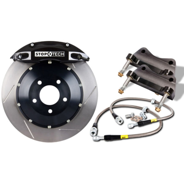 StopTech 07-09 Ford Mustang Shelby GT500 Front BBK w/ Black ST-60 Calipers Slotted 380x32mm Rotors