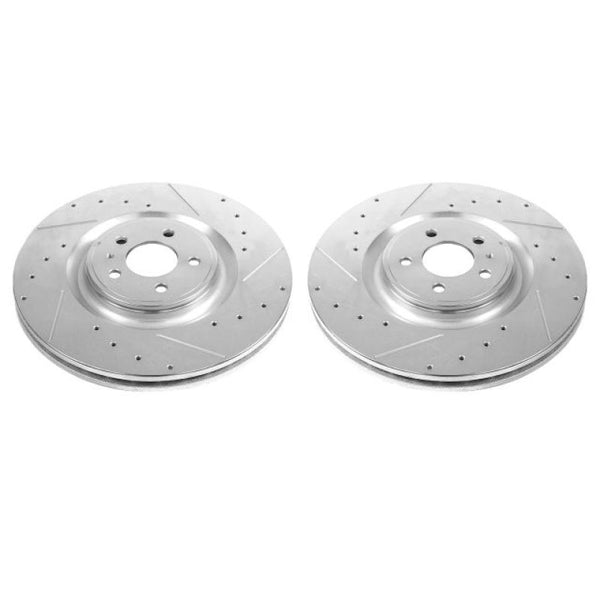 Power Stop 13-14 Ford Mustang Front Evolution Drilled & Slotted Rotors - Pair