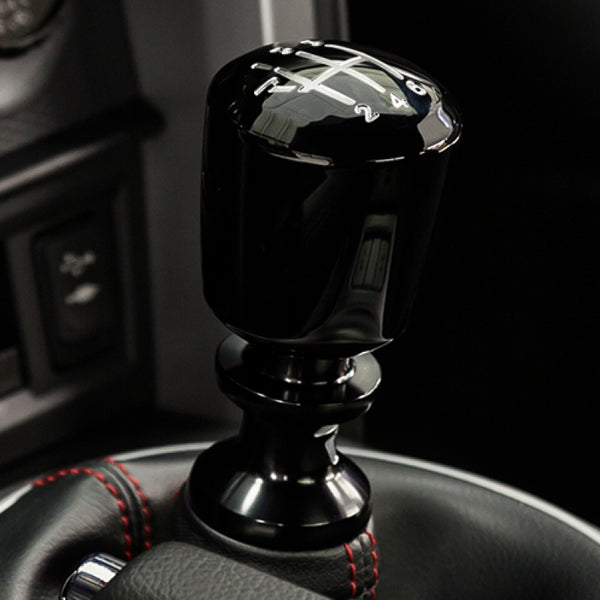 Raceseng Ashiko Big Bore Shift Knob (Gate 1 Engraving) Ford Mustang/Focus Adapter - Black Gloss