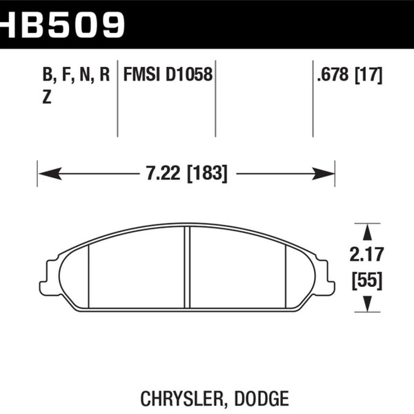 Hawk 05-16 Chrysler 300 / 06-16 Dodge Charger / 08-16 Dodge Challenger HP+ Street Front Brake Pads