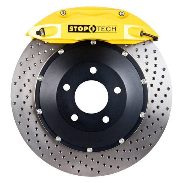 StopTech 94-04 Ford Mustang Front BBK Yellow ST-40 355x32mm Drilled Rotors