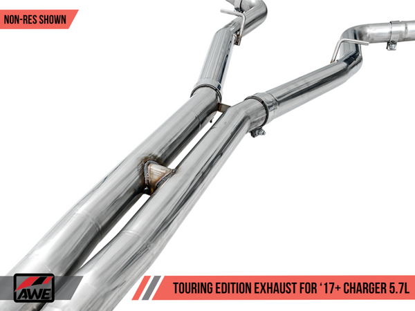 AWE Tuning 17+ Dodge Charger 5.7 Touring Edition Exhaust - Non-Resonated - Chrome Silver Tips