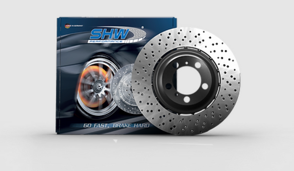 SHW 15-19 Ford Mustang Shelby GT350 5.2L (Up to 2/4/2019) Left Front Cross-Drilled LW Brake Rotor