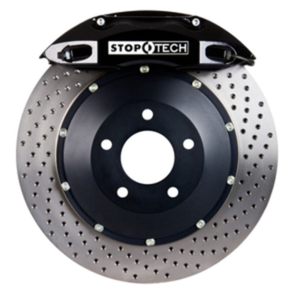 StopTech 09-13 Dodge Challenger SRT-8 Rear BBK w/ Black ST-40 Calipers Drilled 355x32 Rotors