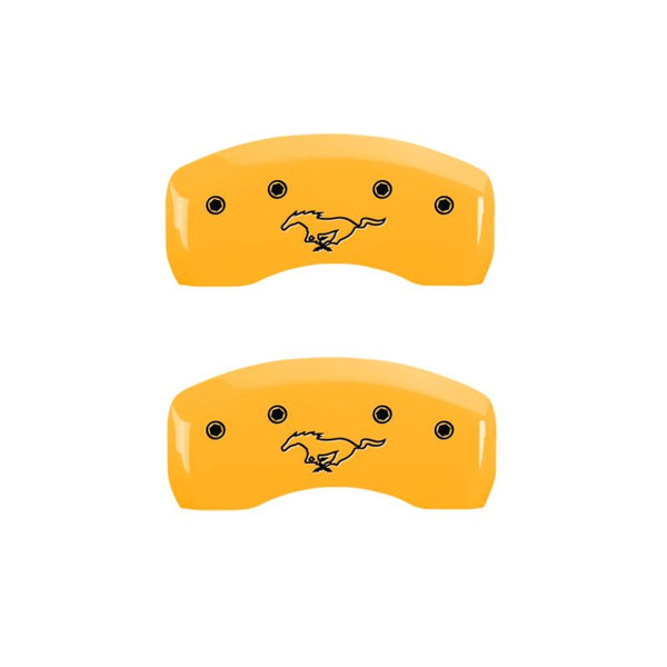 MGP 4 Caliper Covers Engraved Front Mustang Rear Pony Yellow Finish Black Char 1997 Ford Mustang