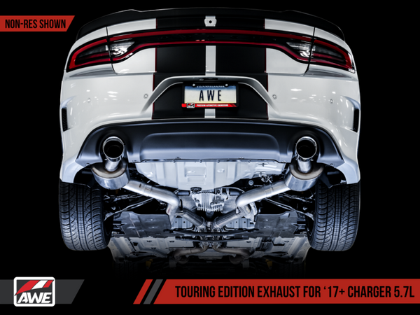 AWE Tuning 17+ Dodge Charger 5.7 Touring Edition Exhaust - Non-Resonated - Chrome Silver Tips