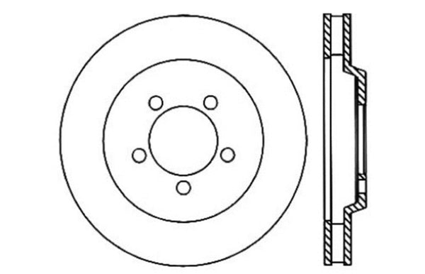 StopTech Power Slot 05-10 Mustang GT V8-4.6L Front Right Drilled Rotor