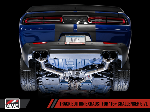 AWE Tuning 15+ Dodge Challenger 5.7 Track Edition Exhaust - Diamond Black Quad Tips