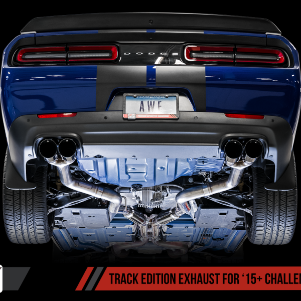 AWE Tuning 15+ Dodge Challenger 5.7 Track Edition Exhaust - Diamond Black Quad Tips