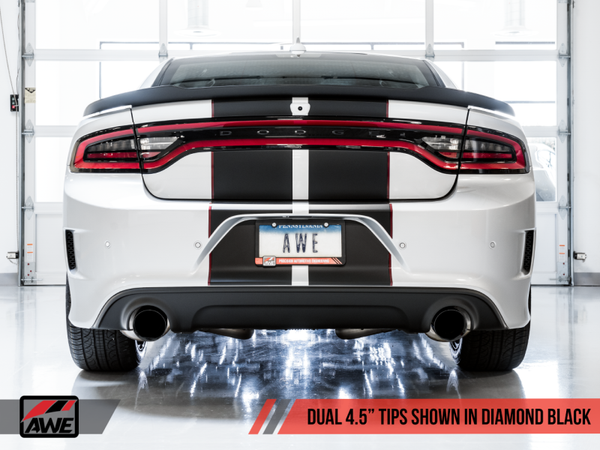 AWE Tuning 17+ Dodge Charger 5.7 Touring Edition Exhaust - Non-Resonated - Diamond Black Tips