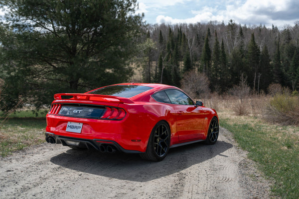 MBRP 18-19 Ford Mustang GT 2.5in Black Coated Non Active Dual Axle Back Exhaust - 4in Dual Wall Tips