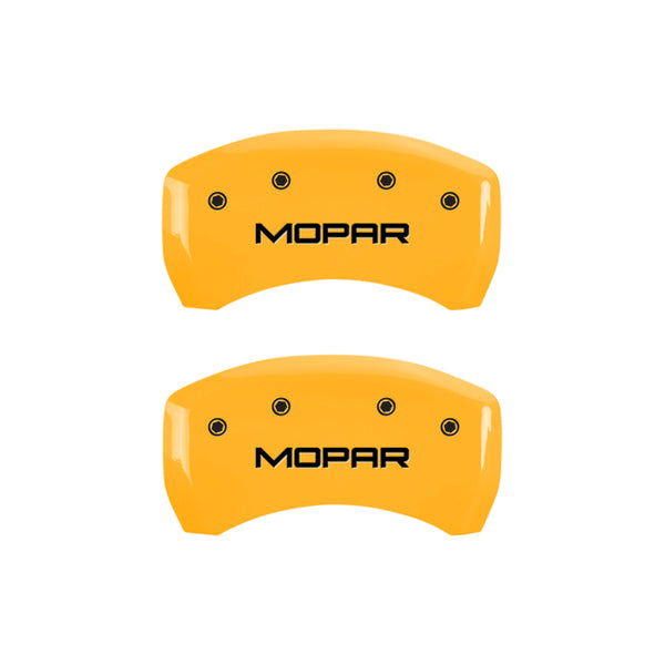 MGP 4 Caliper Covers Engraved Front & Rear Mopar Yellow Finish Black Char 2006 Dodge Charger