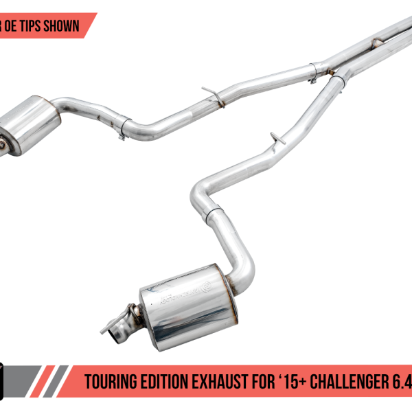 AWE Tuning 2015+ Dodge Challenger 6.4L/6.2L Non-Resonated Touring Edition Exhaust - Use Stock Tips