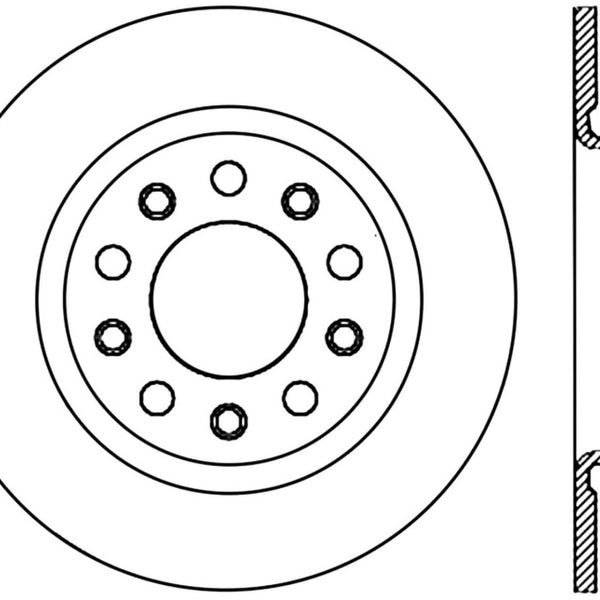 StopTech 2013-2014 Dodge Dart Slotted Right Rear Rotor