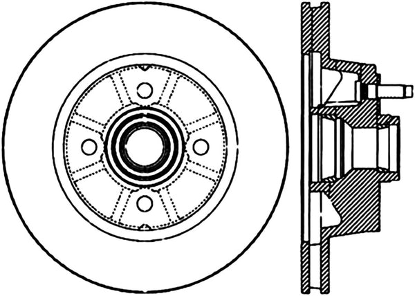 StopTech Power Slot 1993 Ford Mustang SVT Cobra/ SVT Cobra R Front Right Slotted Cryo Rotor