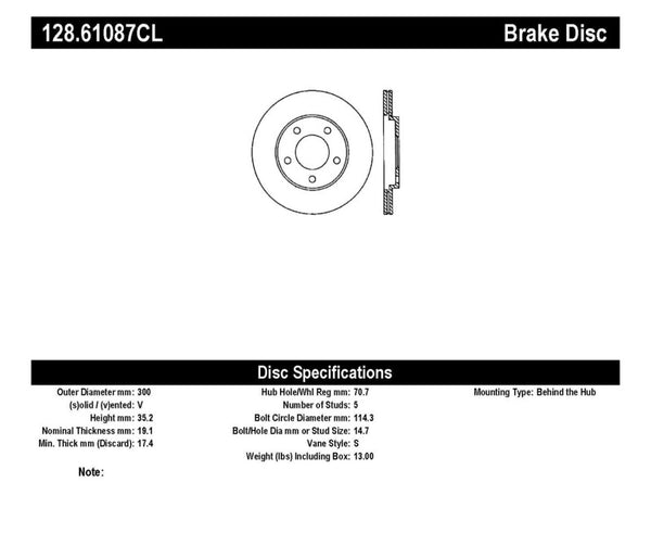 StopTech 05-10 Ford Mustang V6 4.0L / GT V8 4.6L Drilled Left Rear CRYO Rotor