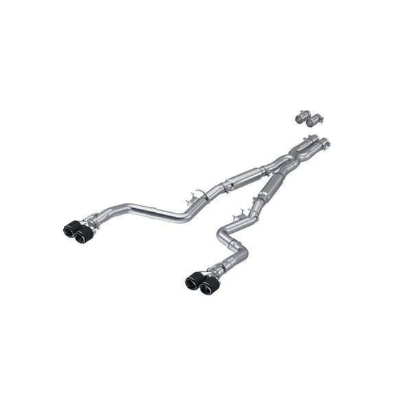 MBRP 17-21 Dodge Challenger 5.7L/6.2L/6.4L Carbon Fiber Quad Tip T304 Catback Exhaust