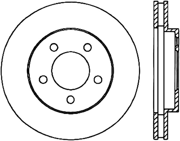 StopTech Power Slot 05-09 Mustang Cobra/Mach 1 V6 4.0L (Exc ABS) Front Left Slotted CRYO-STOP Rotor