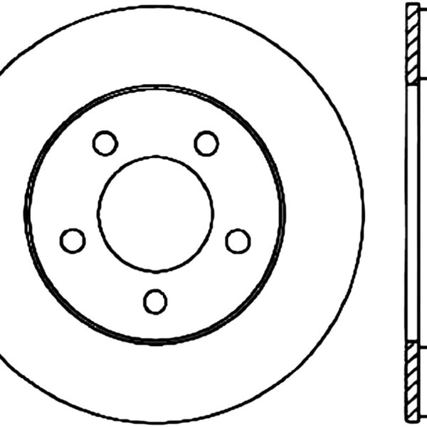 StopTech Power Slot 05-09 Mustang Cobra/Mach 1 V6 4.0L (Exc ABS) Front Left Slotted CRYO-STOP Rotor