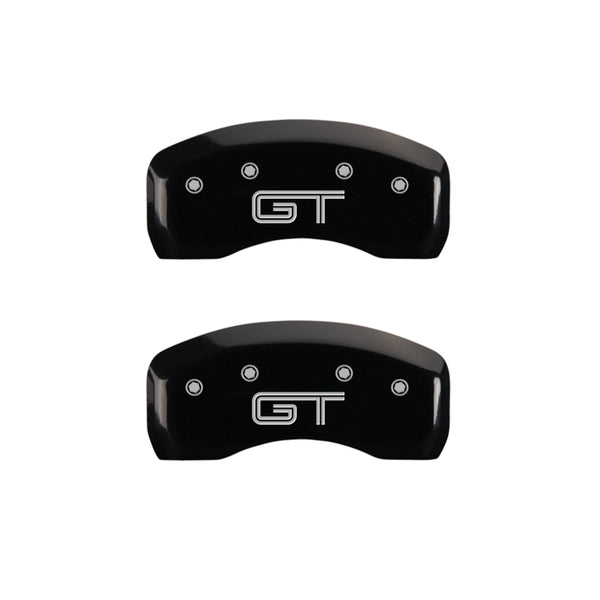 MGP 4 Caliper Covers Engraved Front Mustang Engraved Rear S197/GT Black finish silver ch