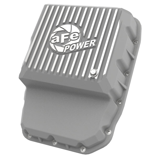 aFe Transmission Pan Raw w/ Machined Fins 13-19 Dodge Diesel Trucks L6-6.7L (td)