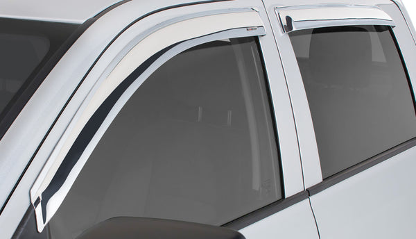 Stampede 2002-2008 Dodge Ram 1500 Extended Cab Pickup Tape-Onz Sidewind Deflector 4pc - Chrome