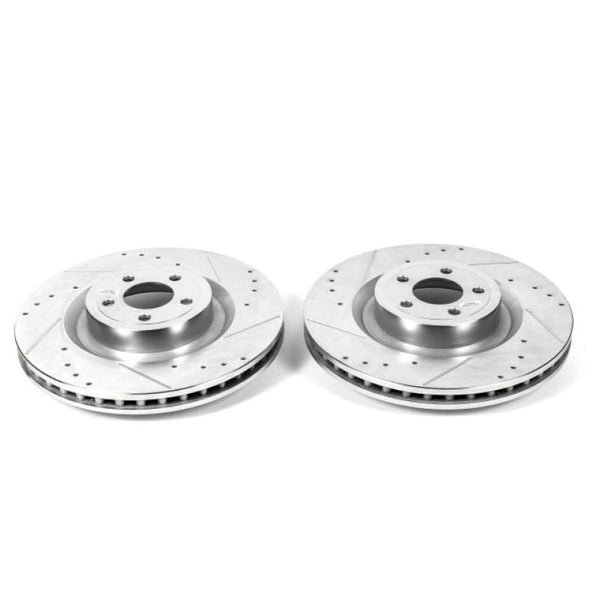 Power Stop 15-19 Ford Mustang Front Evolution Drilled & Slotted Rotors - Pair