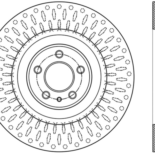 StopTech 13-14 Ford Mustang Shelby GT500 Front Left Slotted & Drilled Sport Brake Rotor