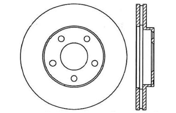 StopTech 94-04 Ford Mustang (exc Cobra & Bullitt) Front Right Slotted & Drilled Rotor