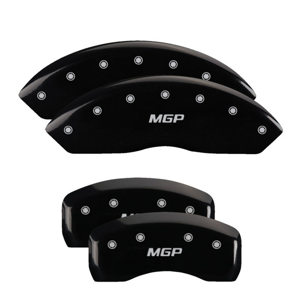 MGP 4 Caliper Covers Engraved Front Block/Challenger Engraved Rear Vintage Style/RT Blk fnsh slvr ch
