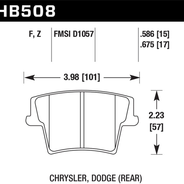 Hawk 05-10 Chrysler 300 (except SRT8) / 08-10 Dodge Challenger SE/RT HPS 5.0 Brake Pads