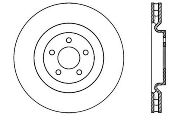 StopTech 07-13 Mustang Shelby / 10-13 GT / 12-13 Boss 302 Fr Right Drilled CRYO-STOP Brake Rotor